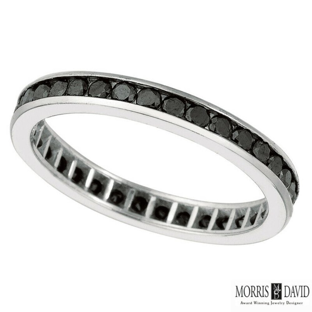 1.00 Carat Black Diamond Eternity Ring Band